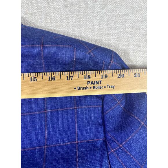 Paul Betenly Mens 42L Blue Pink Wool Silk Linen Blend 2 Button Sport Coat Blazer - Picture 7 of 9